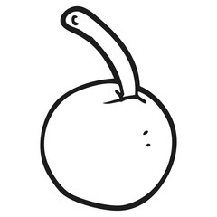 black and white cartoon cherry