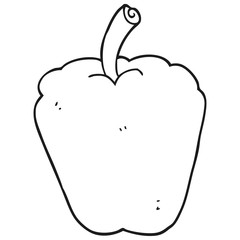 black and white cartoon pepper