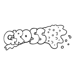 gross black and white cartoon