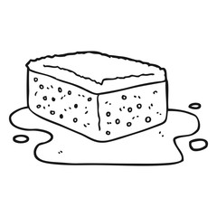 black and white cartoon sponge