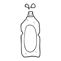 black and white cartoon cleaning product