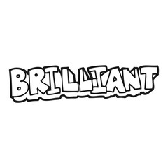 brilliant black and white cartoon word