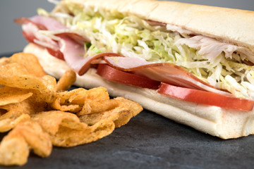 Footlong sandwitch and chips