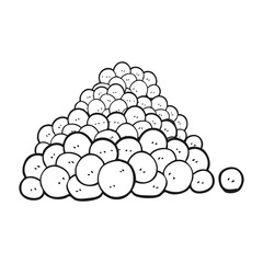 black and white cartoon peas in pod