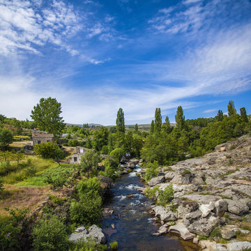 Landscape view of the Alberche river, Sierra de Gredos, Spain