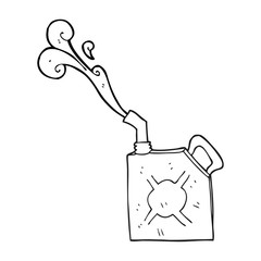 black and white cartoon fuel can