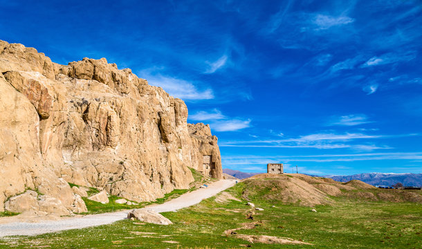 View of Naqsh-e Rustam necropolis in Iran
