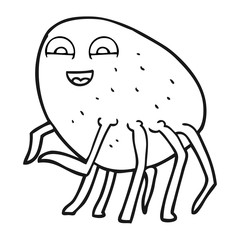 black and white cartoon tick