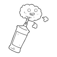 black and white cartoon spraying whipped cream