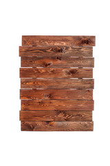Wooden planks on a white background