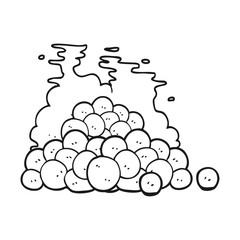 black and white cartoon peas