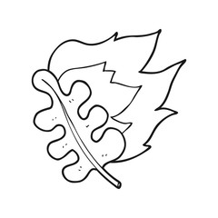 black and white cartoon burning dry leaf