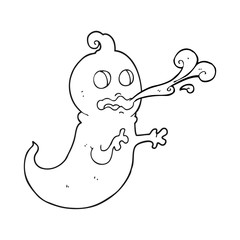 black and white cartoon slimy ghost