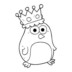 Obraz premium black and white cartoon emperor penguin