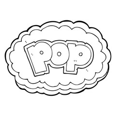 black and white cartoon POP symbol