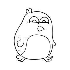 black and white cartoon penguin