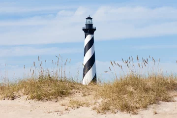 Foto auf Acrylglas Leuchtturm Cape Hatteras Lighthouse vom Strand NC USA gesehen?