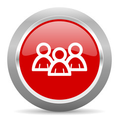 forum red metallic chrome web circle glossy icon