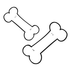 black and white cartoon old bones