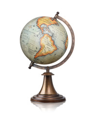 Globe isolated on white background. Showing America