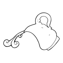 black and white cartoon milk jug pouring milk