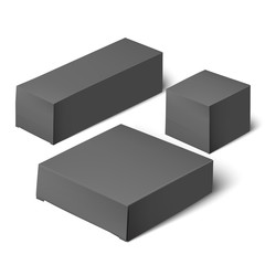 black realistic box. Mockup Template 