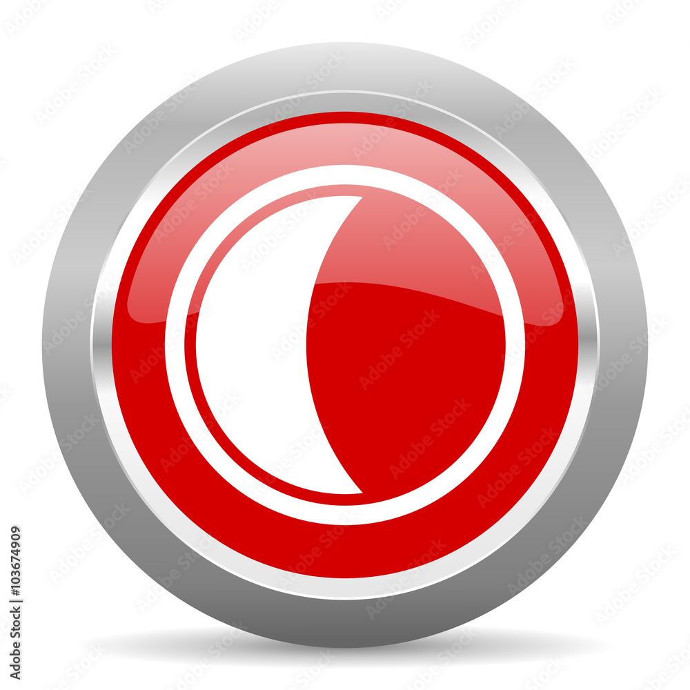 Aufkleber moon red metallic chrome web circle glossy icon