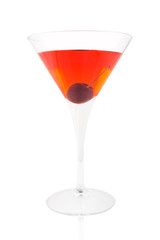 Manhattan cocktail on white background
