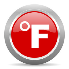 fahrenheit red metallic chrome web circle glossy icon