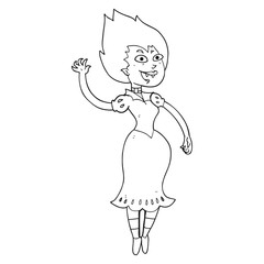 black and white cartoon blood sucking vampire girl