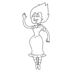 black and white cartoon vampire girl