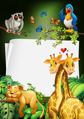 Paper design with wild animals background