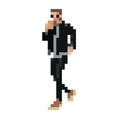 Obraz premium man fashion pixel vector isolate on white background.