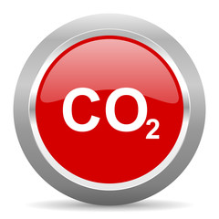 carbon dioxide red metallic chrome web circle glossy icon