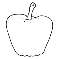 black and white cartoon apple