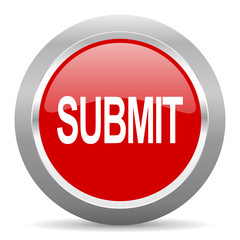 submit red metallic chrome web circle glossy icon