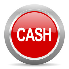 cash red metallic chrome web circle glossy icon