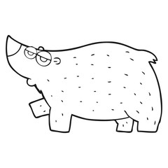 black and white cartoon bear