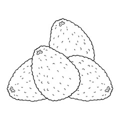 black and white cartoon avocados