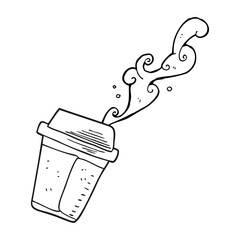 black and white cartoon coffee spilling