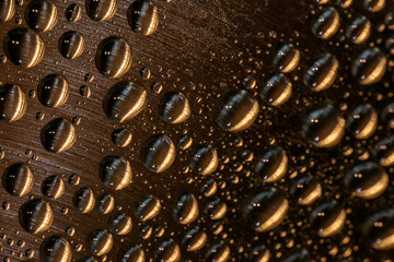 Water drops on metal surface
