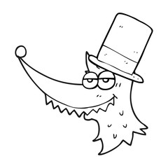 black and white cartoon rich wolf