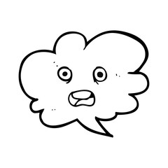 black and white cartoon shocked speech bubble