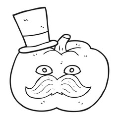 black and white cartoon posh tomato