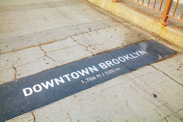 Brooklyn sign at the Brooklyn bridge in New York