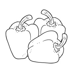 black and white cartoon peppers