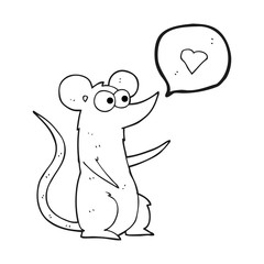 black and white cartoon mouse in love