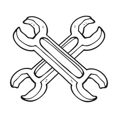black and white cartoon spanners