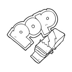 black and white cartoon bubble gum