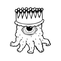 black and white cartoon alien king